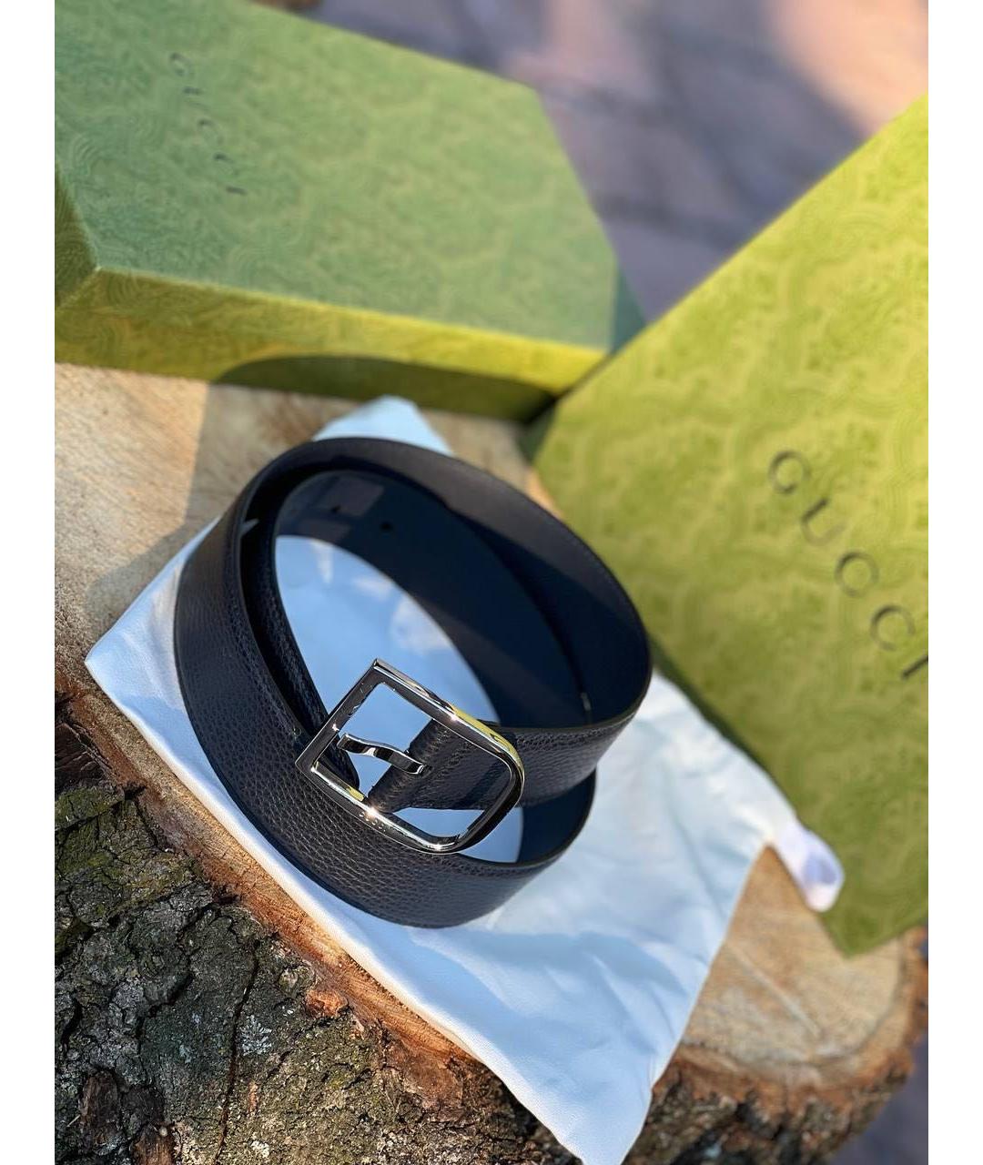 GUCCI Черный кожаный ремень, фото 4