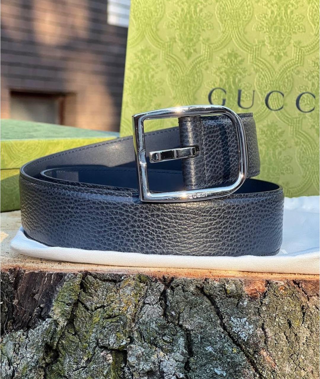 GUCCI Черный кожаный ремень, фото 6