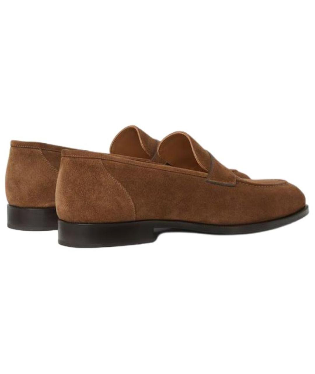 LORO PIANA Коричневые кожаные лоферы, фото 4