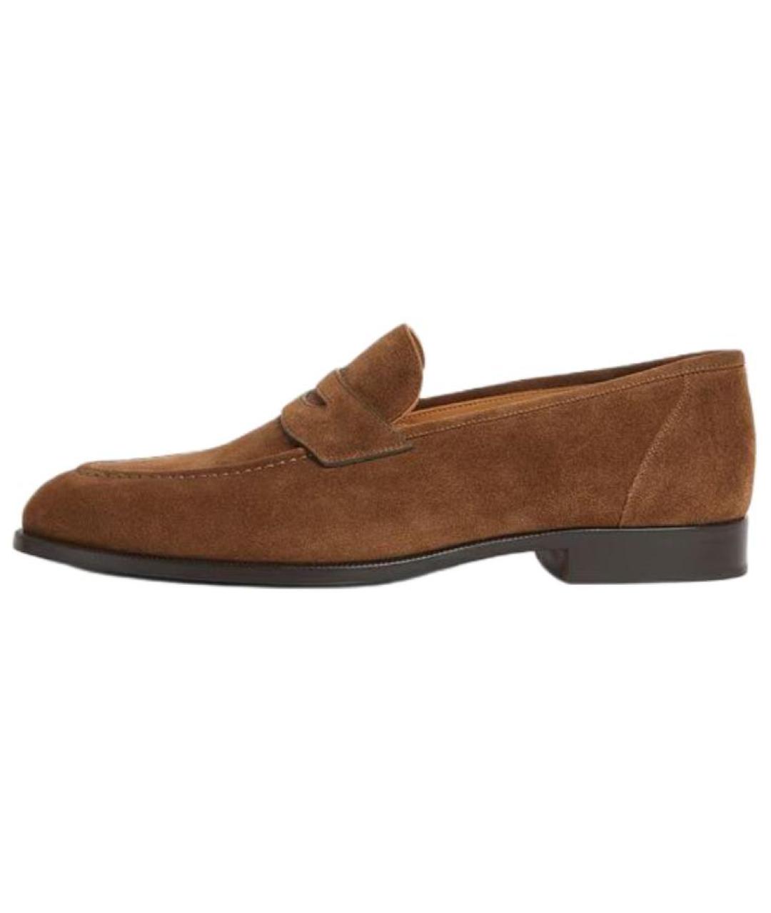 LORO PIANA Коричневые кожаные лоферы, фото 2