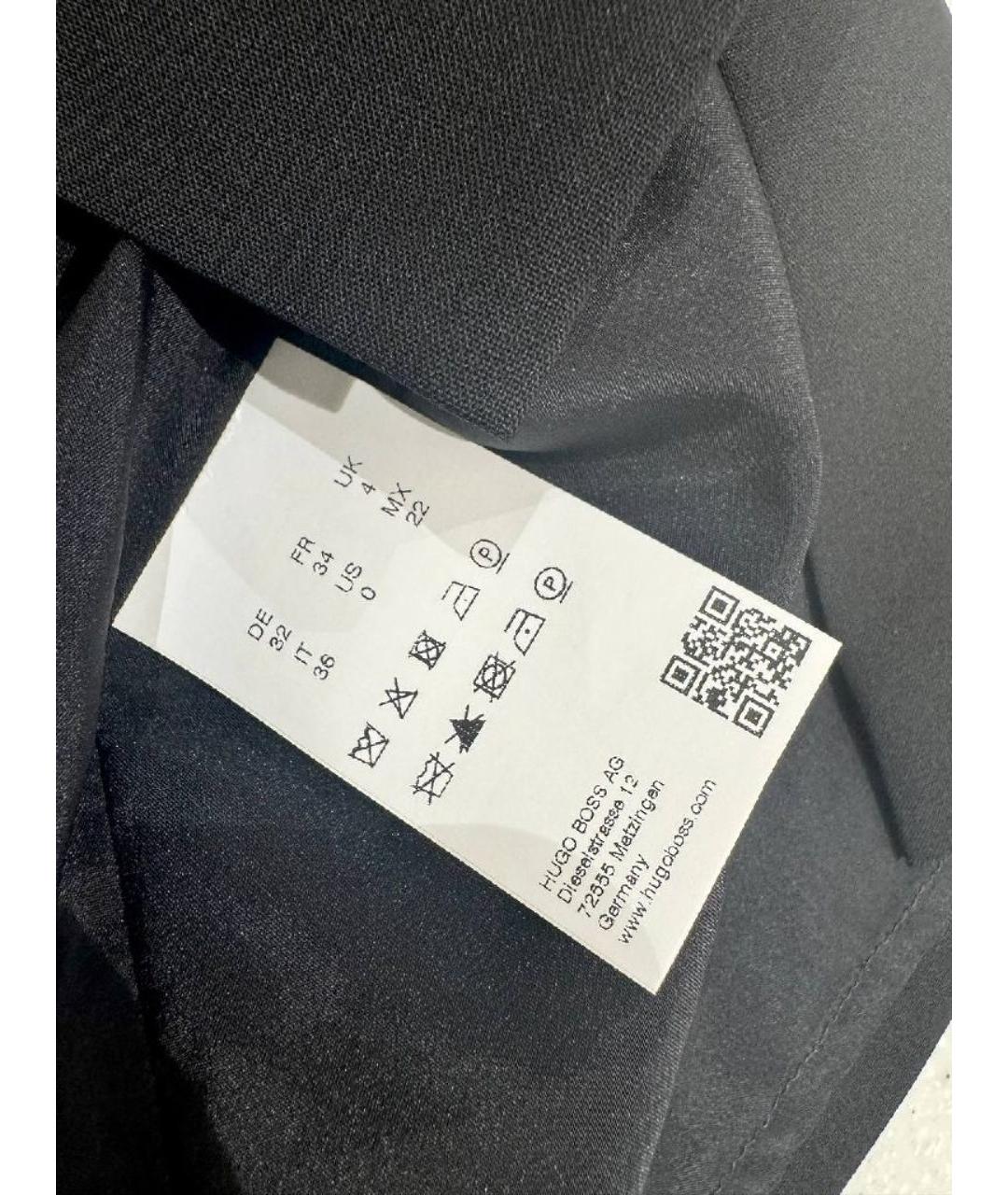 HUGO BOSS Черная шерстяная юбка миди, фото 9