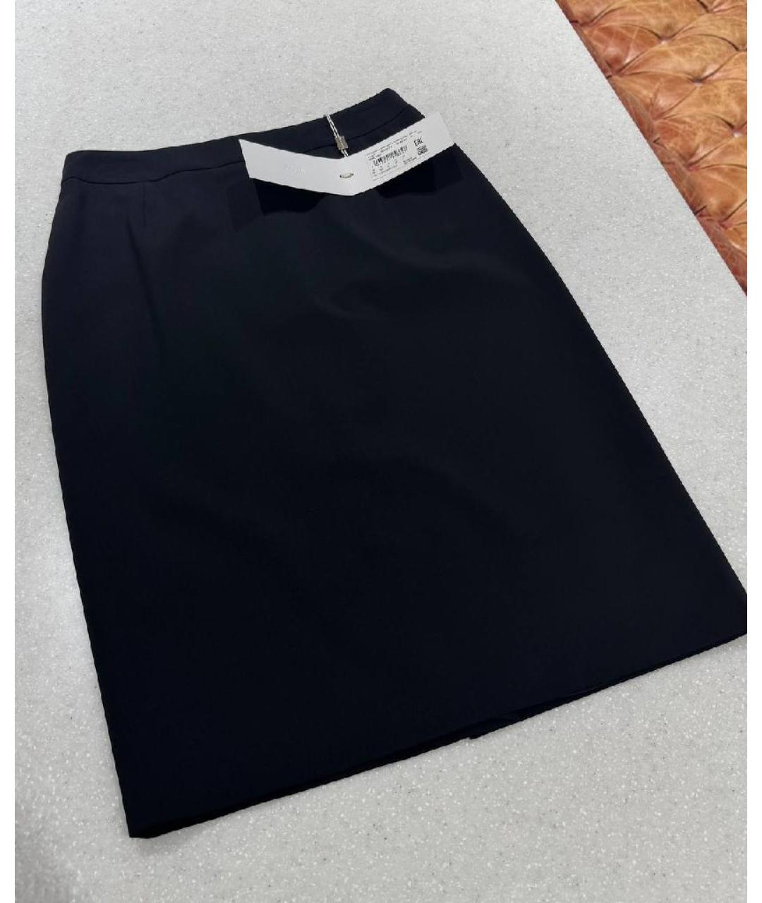 HUGO BOSS Черная шерстяная юбка миди, фото 7