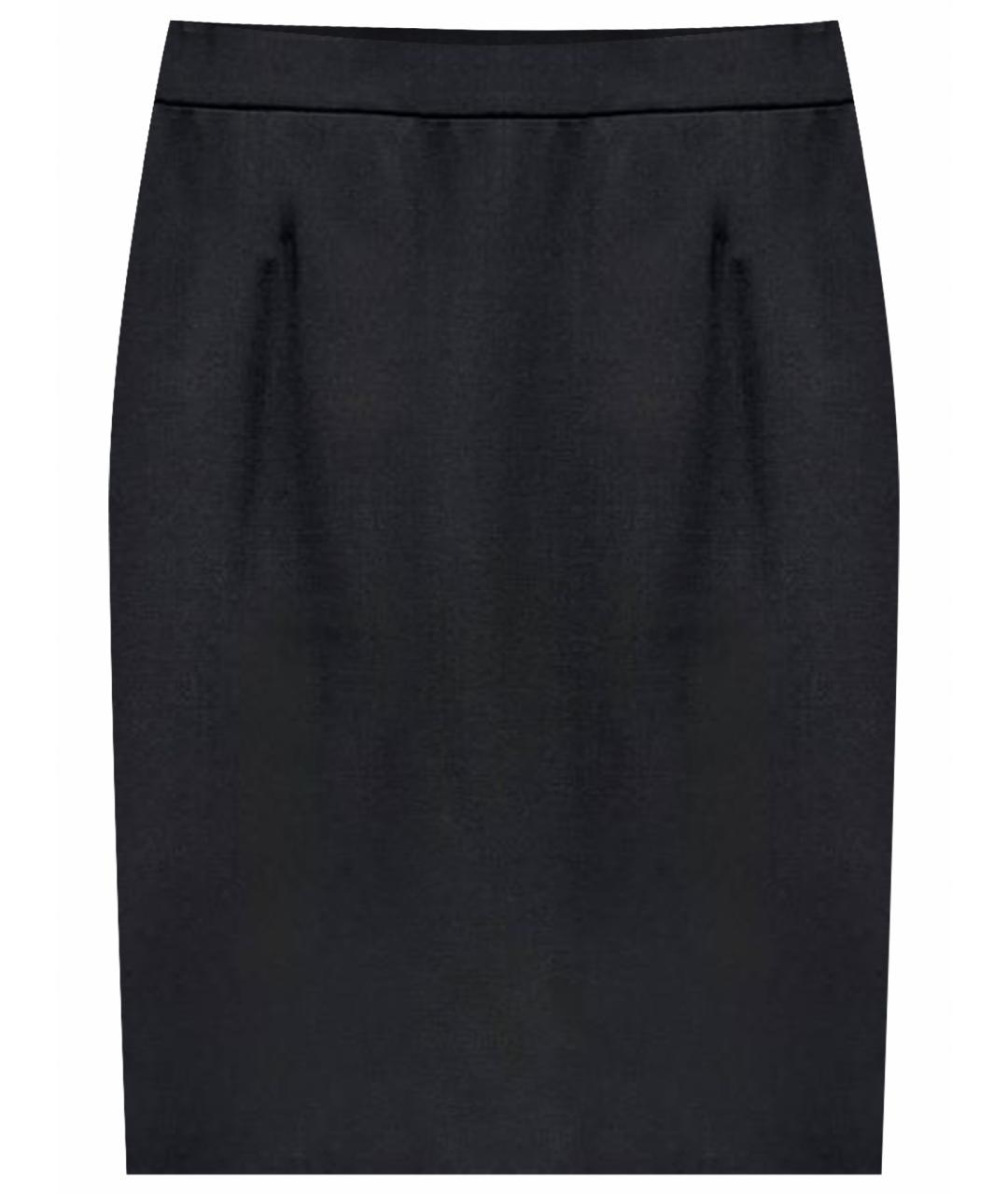 HUGO BOSS Черная шерстяная юбка миди, фото 1