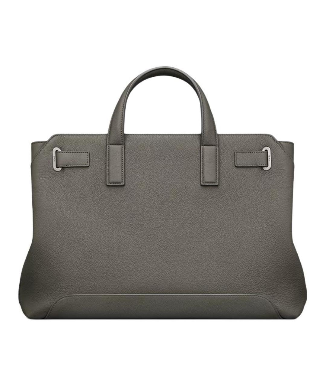 CHRISTIAN DIOR Серая кожаная сумка через плечо, фото 4