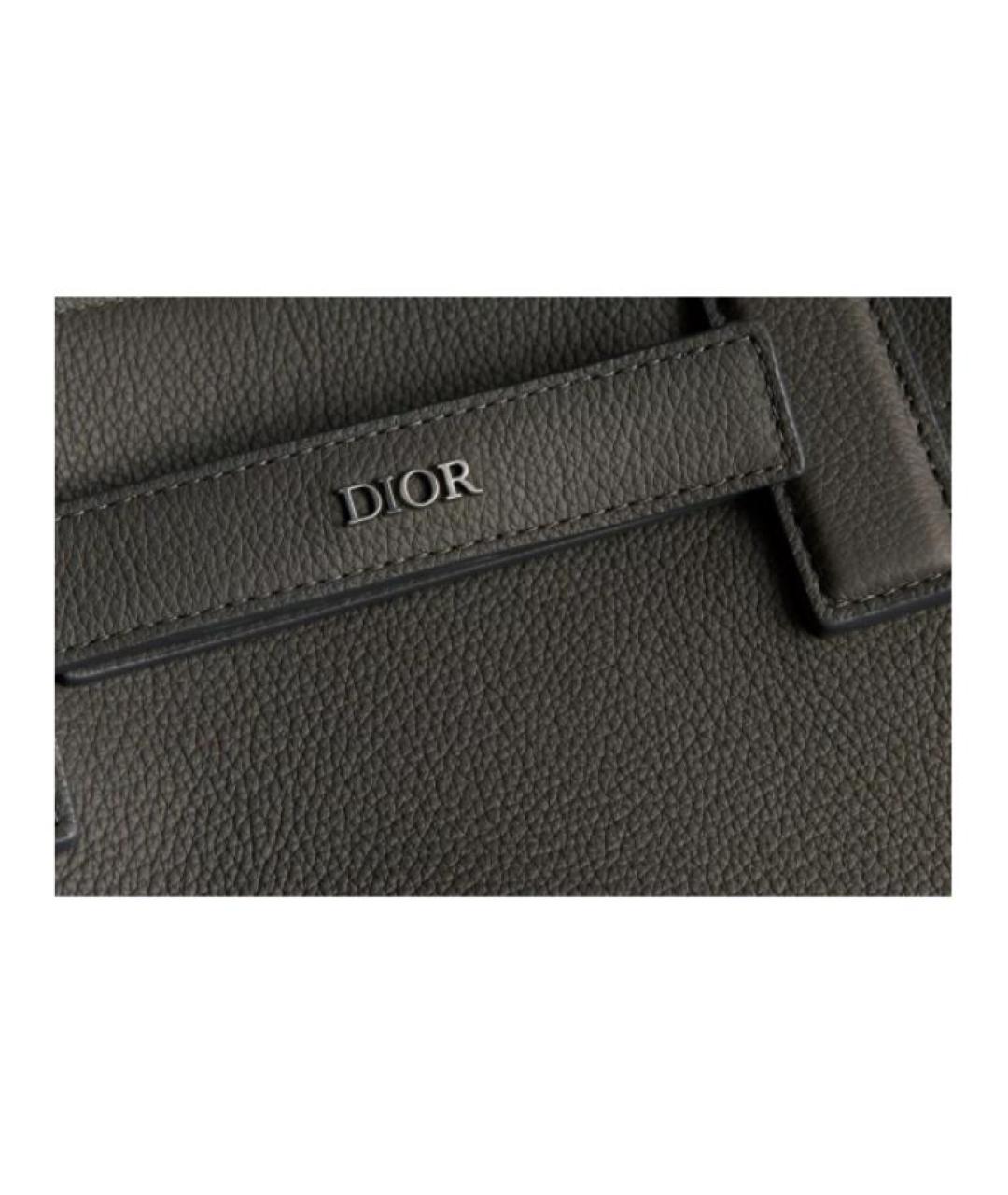 CHRISTIAN DIOR Серая кожаная сумка через плечо, фото 6