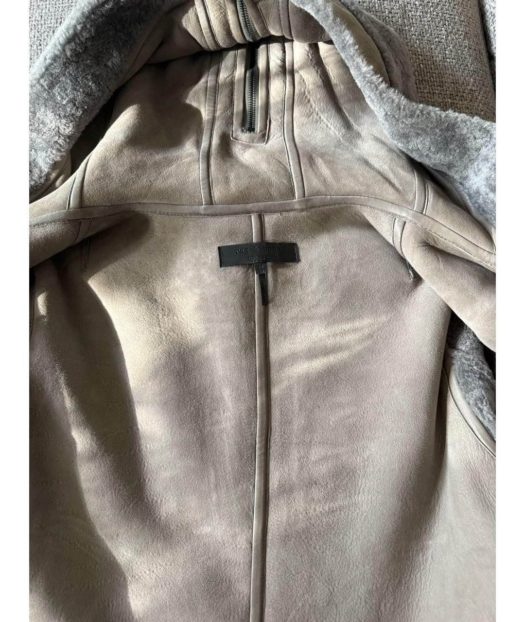 RAG&BONE Серая кожаная дубленка, фото 3