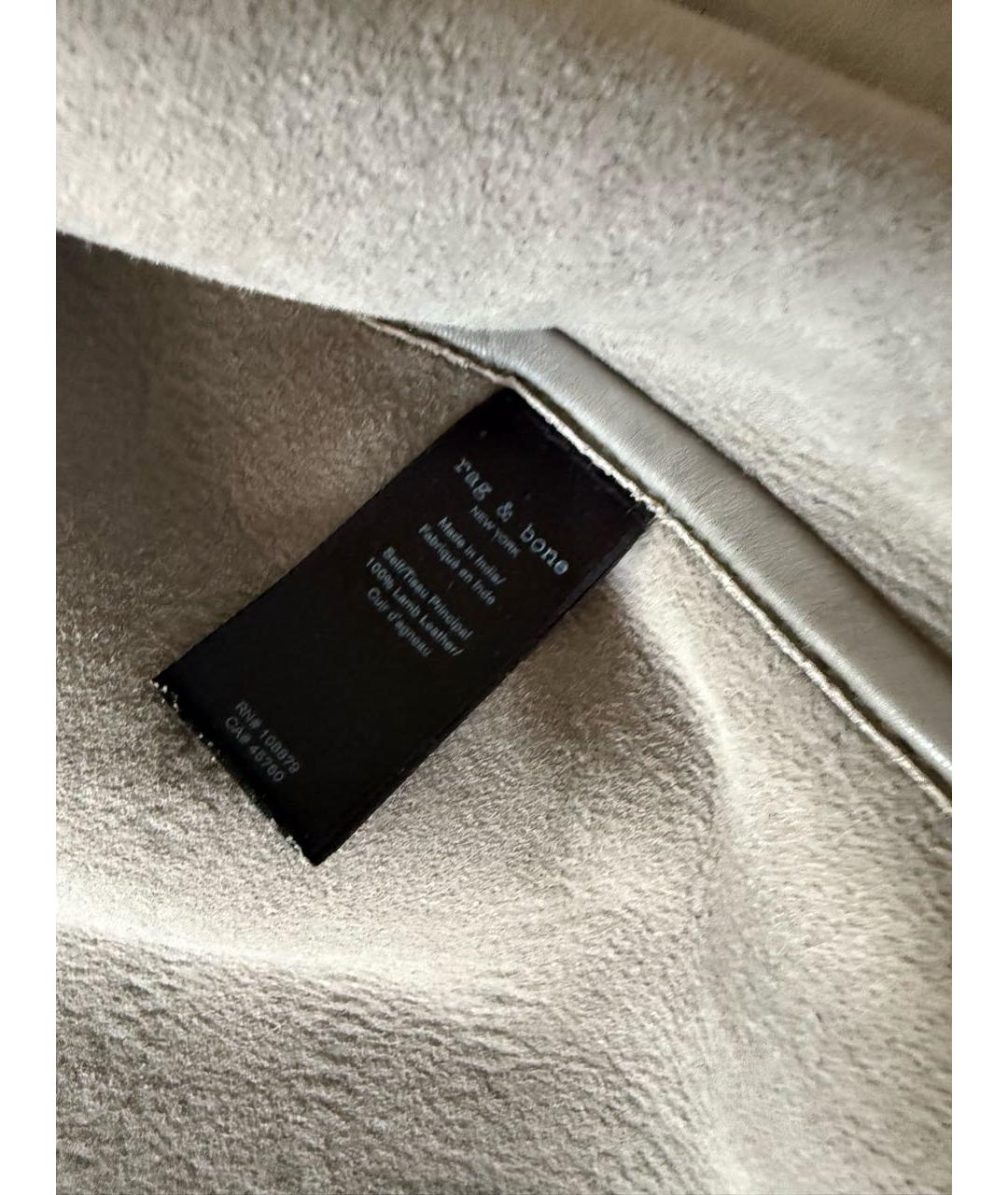 RAG&BONE Серая кожаная дубленка, фото 4
