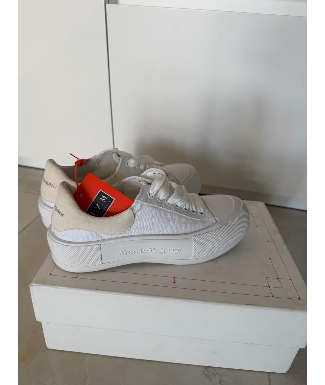 ALEXANDER MCQUEEN Белые текстильные кеды, фото 5