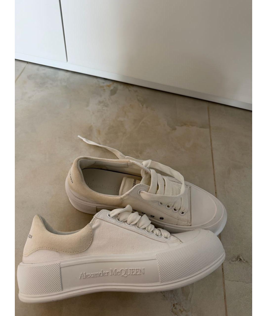 ALEXANDER MCQUEEN Белые текстильные кеды, фото 2