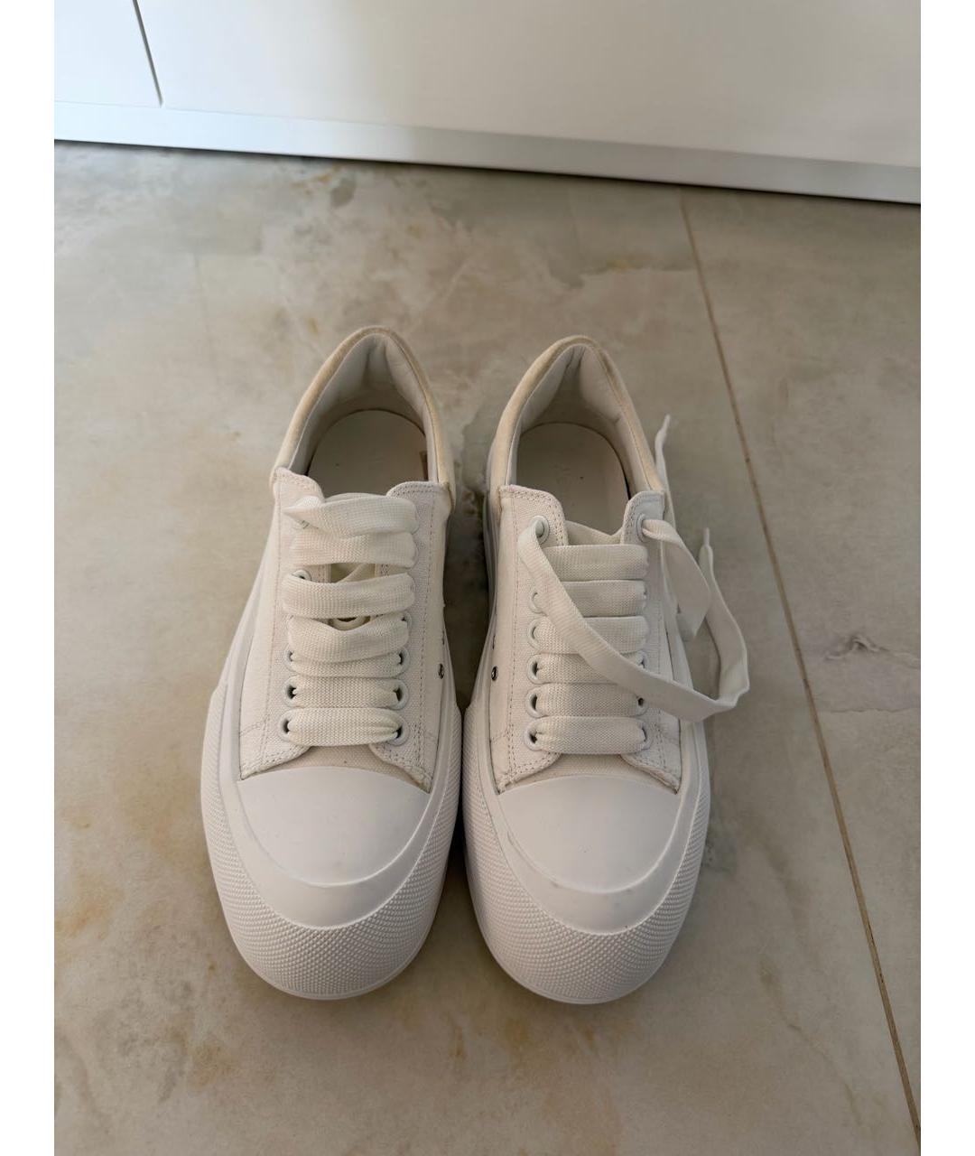 ALEXANDER MCQUEEN Белые текстильные кеды, фото 3