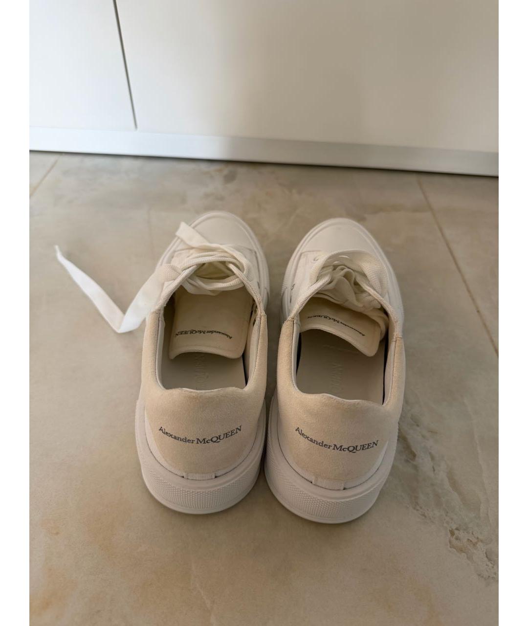 ALEXANDER MCQUEEN Белые текстильные кеды, фото 4