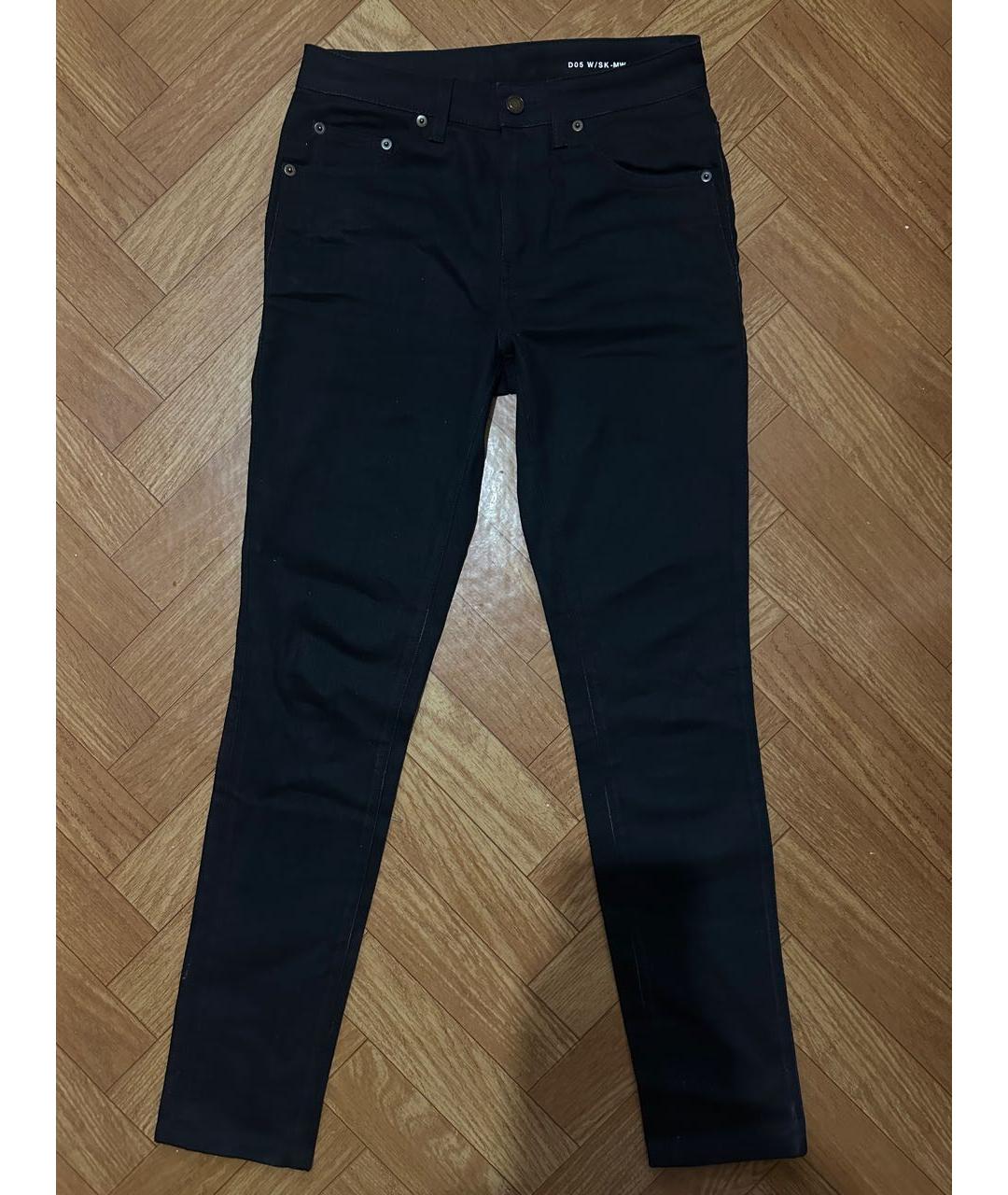 SAINT LAURENT Черные хлопко-эластановые джинсы слим, фото 8