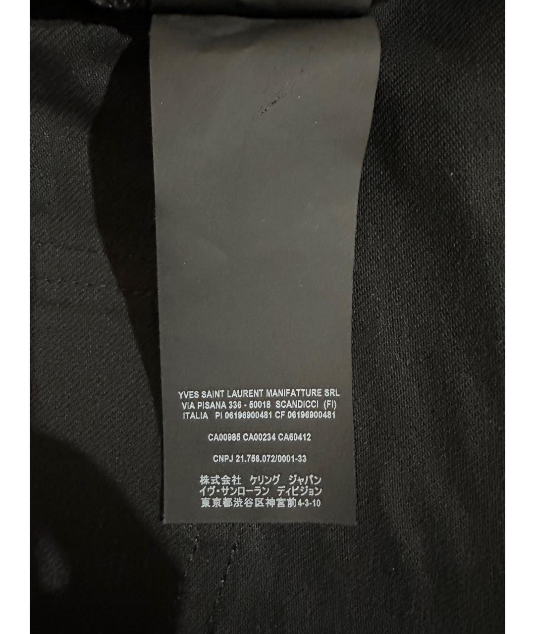 SAINT LAURENT Черные хлопко-эластановые джинсы слим, фото 7
