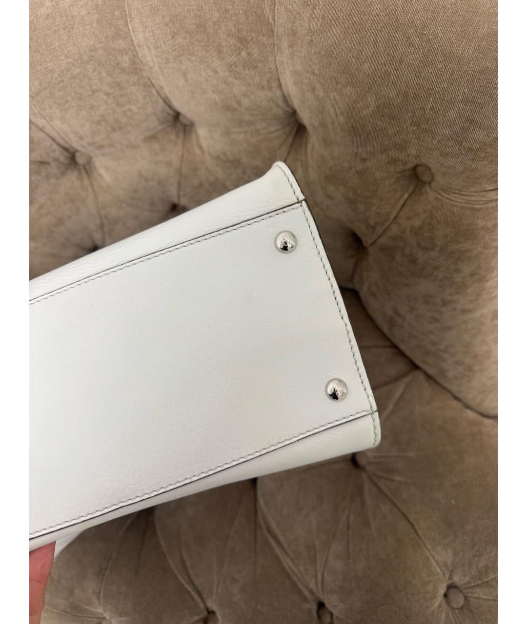 FENDI Белая кожаная сумка тоут, фото 6