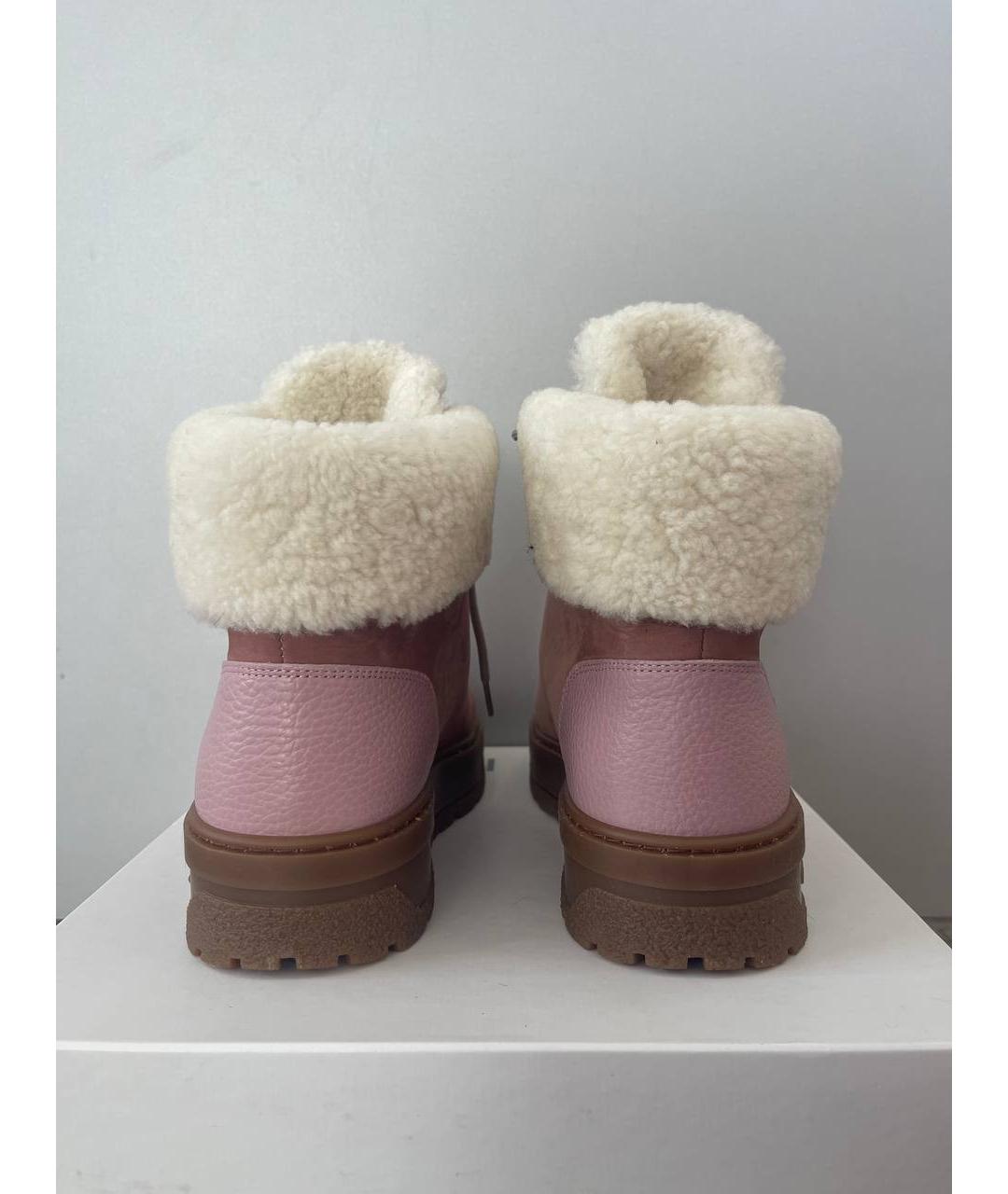 POLLINI Розовые нубуковые ботинки, фото 5
