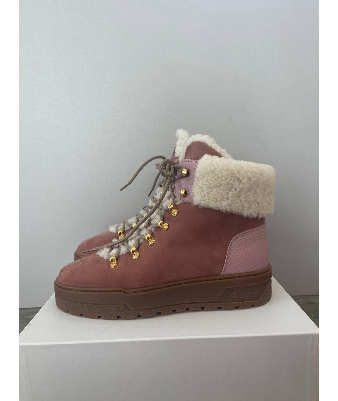 POLLINI Розовые нубуковые ботинки, фото 6