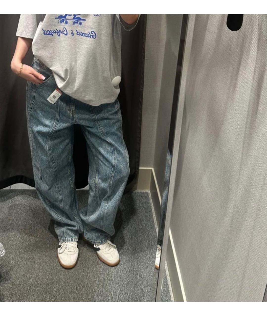 HUGO Синие хлопковые прямые джинсы, фото 2