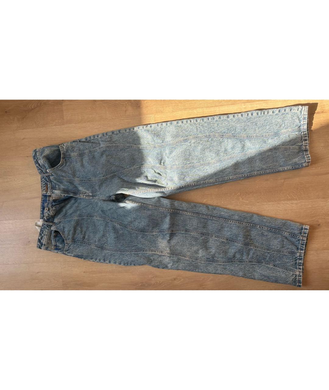 HUGO Синие хлопковые прямые джинсы, фото 5