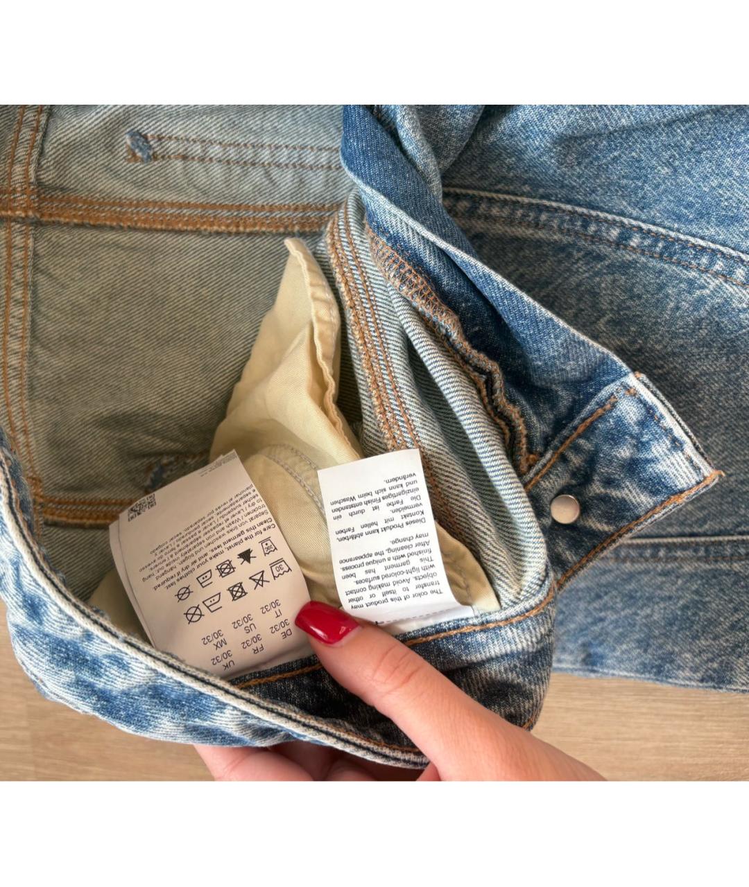 HUGO Синие хлопковые прямые джинсы, фото 4