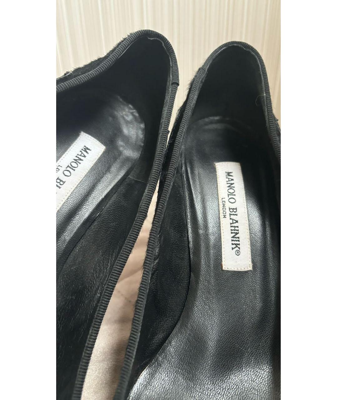 MANOLO BLAHNIK Черные кожаные туфли, фото 5