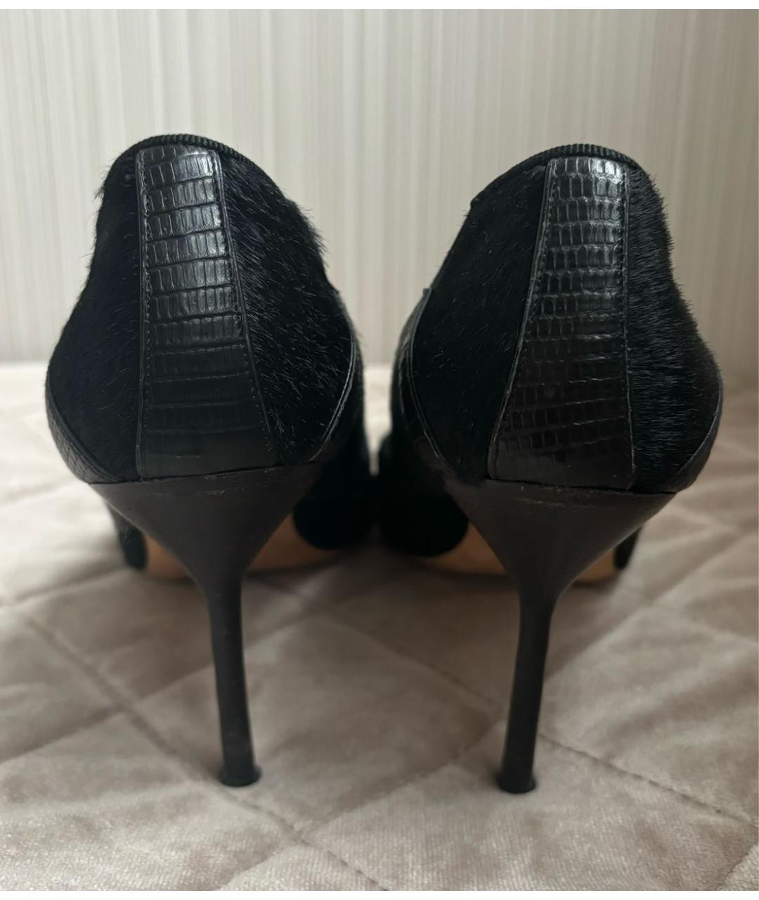 MANOLO BLAHNIK Черные кожаные туфли, фото 4