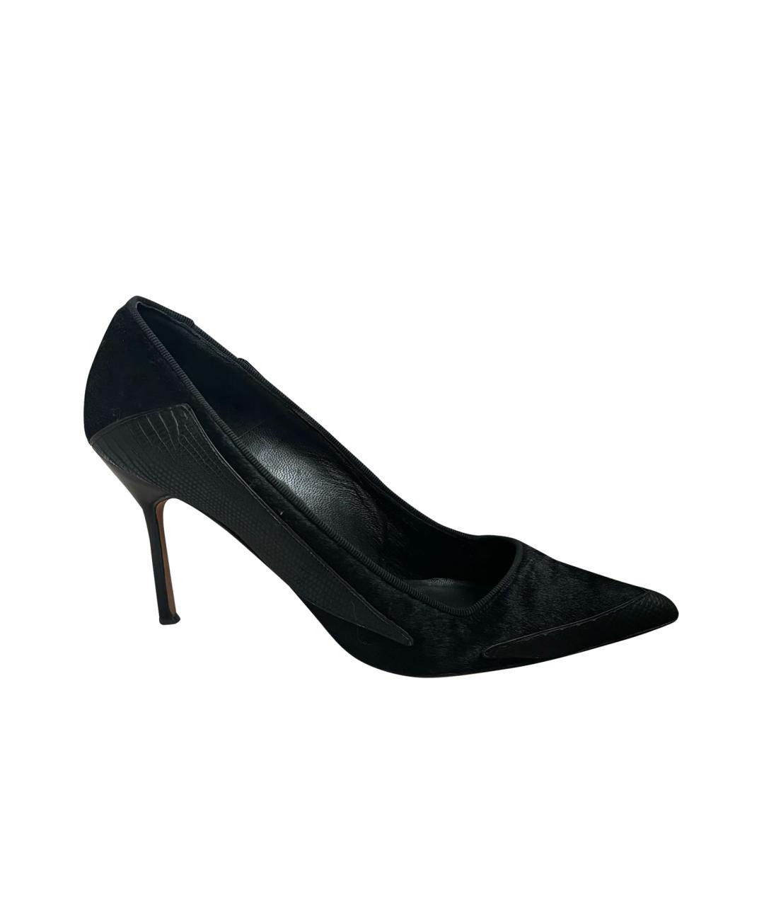 MANOLO BLAHNIK Черные кожаные туфли, фото 1