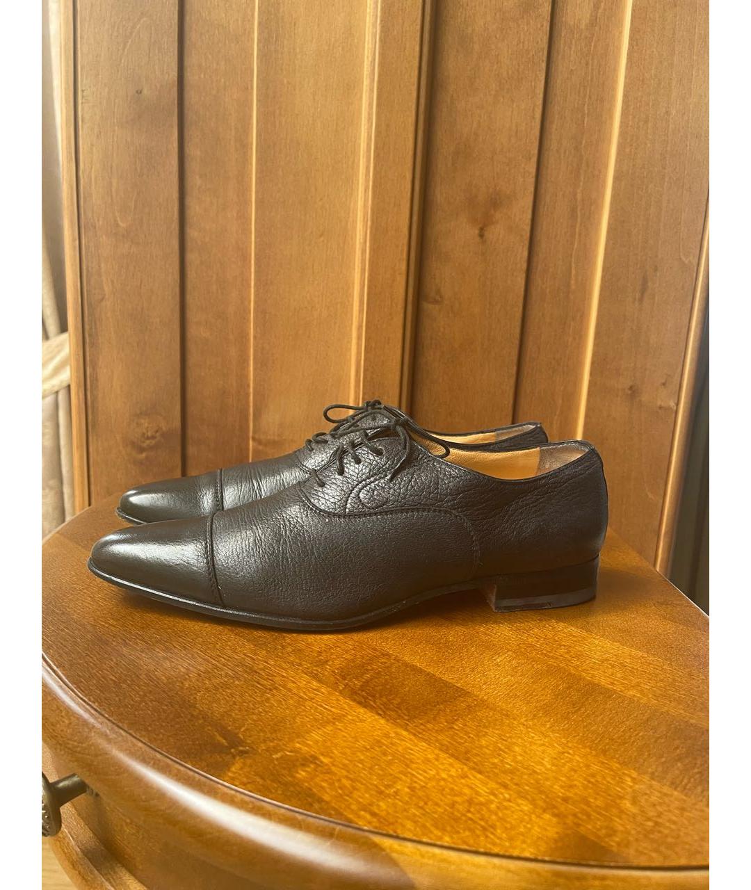 SANTONI Черные кожаные ботинки, фото 6