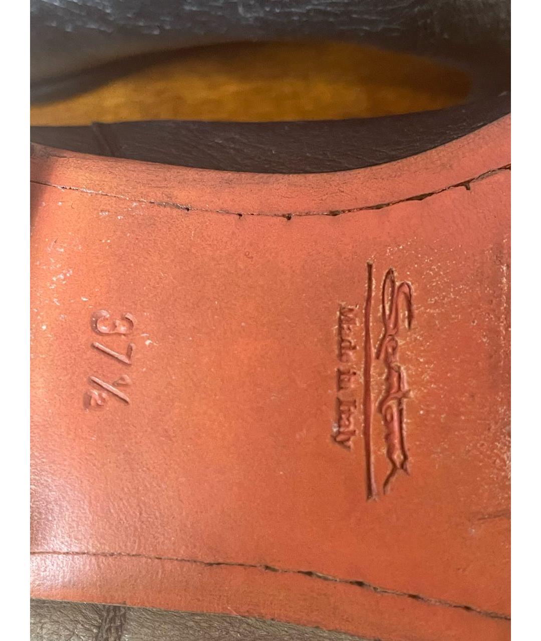 SANTONI Черные кожаные ботинки, фото 5
