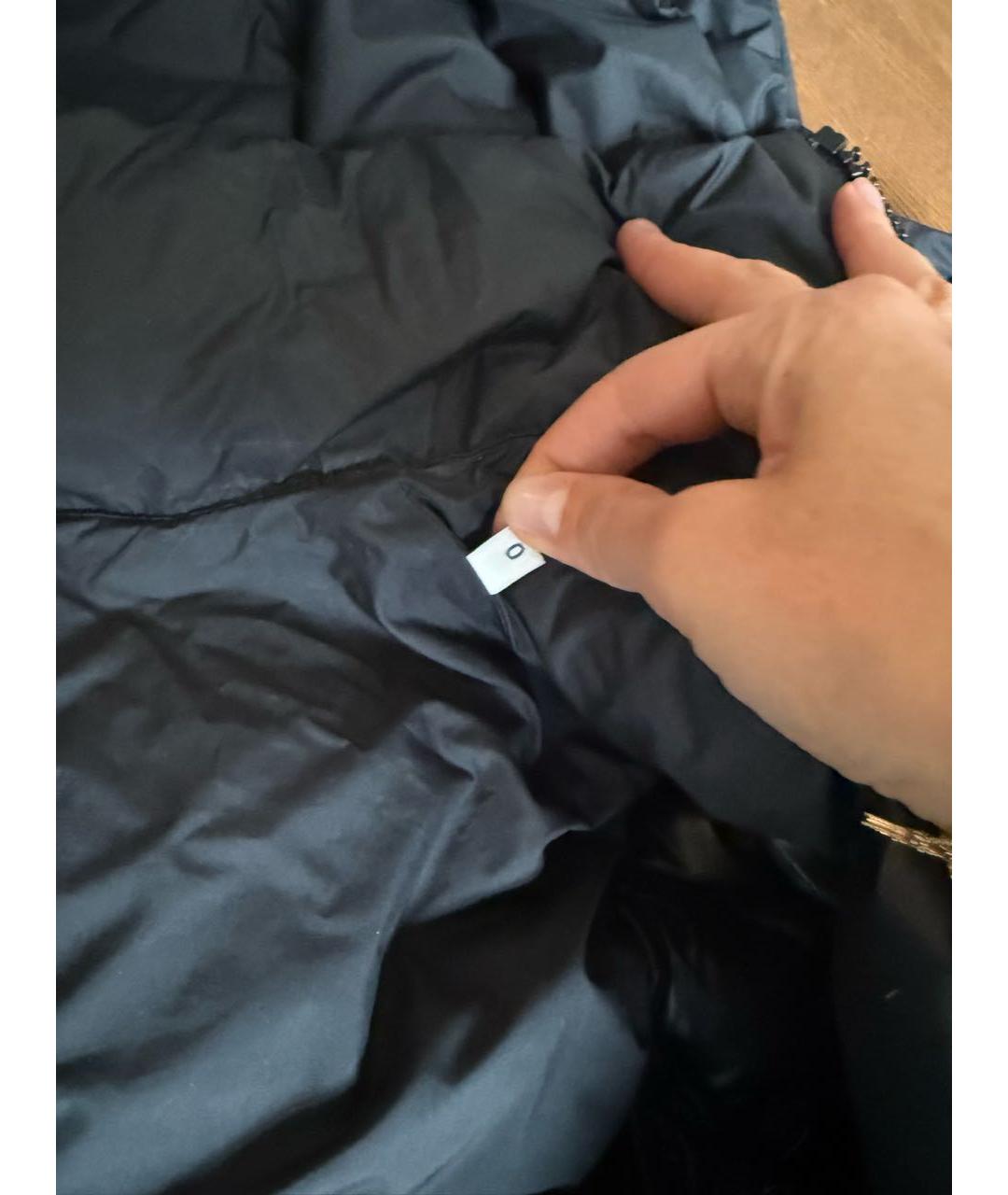 MONCLER Темно-синяя полиэстеровая куртка, фото 5