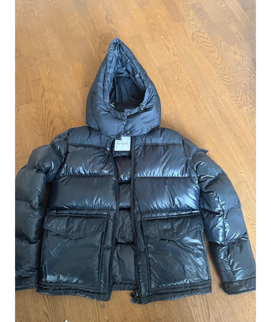 MONCLER Темно-синяя полиэстеровая куртка, фото 8