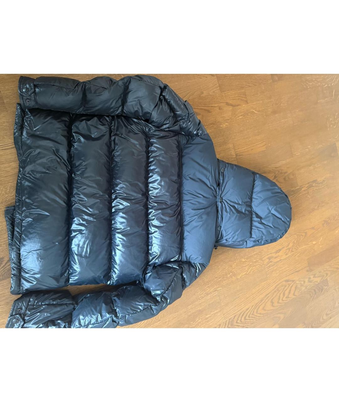MONCLER Темно-синяя полиэстеровая куртка, фото 2