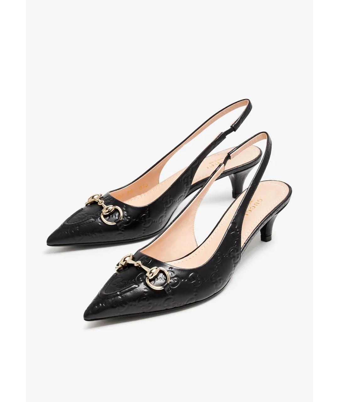 GUCCI Черные кожаные туфли, фото 4