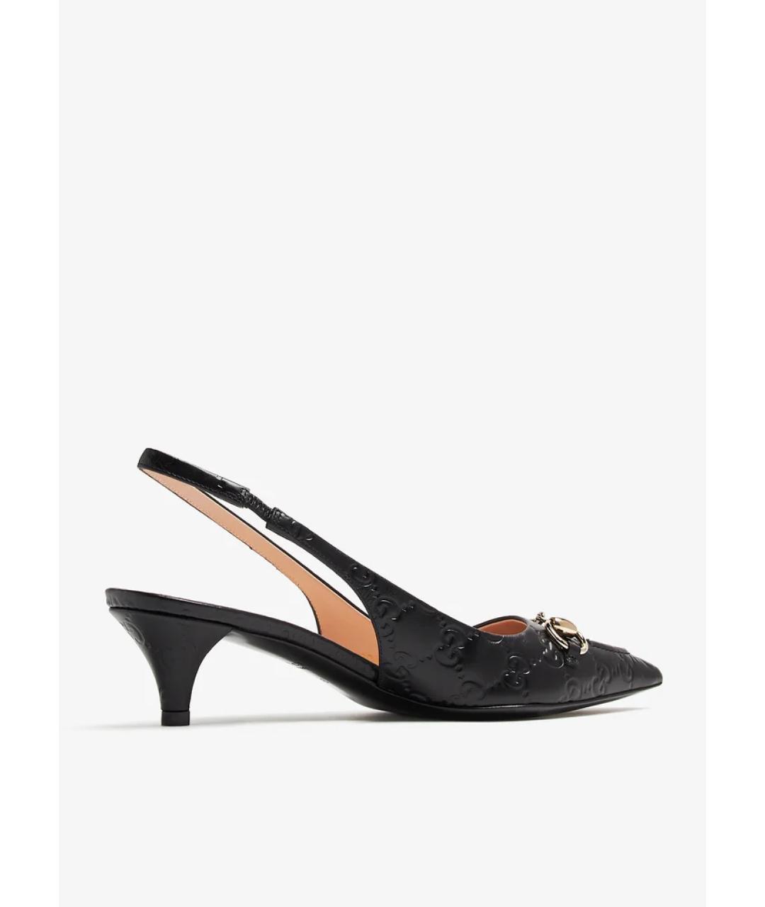 GUCCI Черные кожаные туфли, фото 3