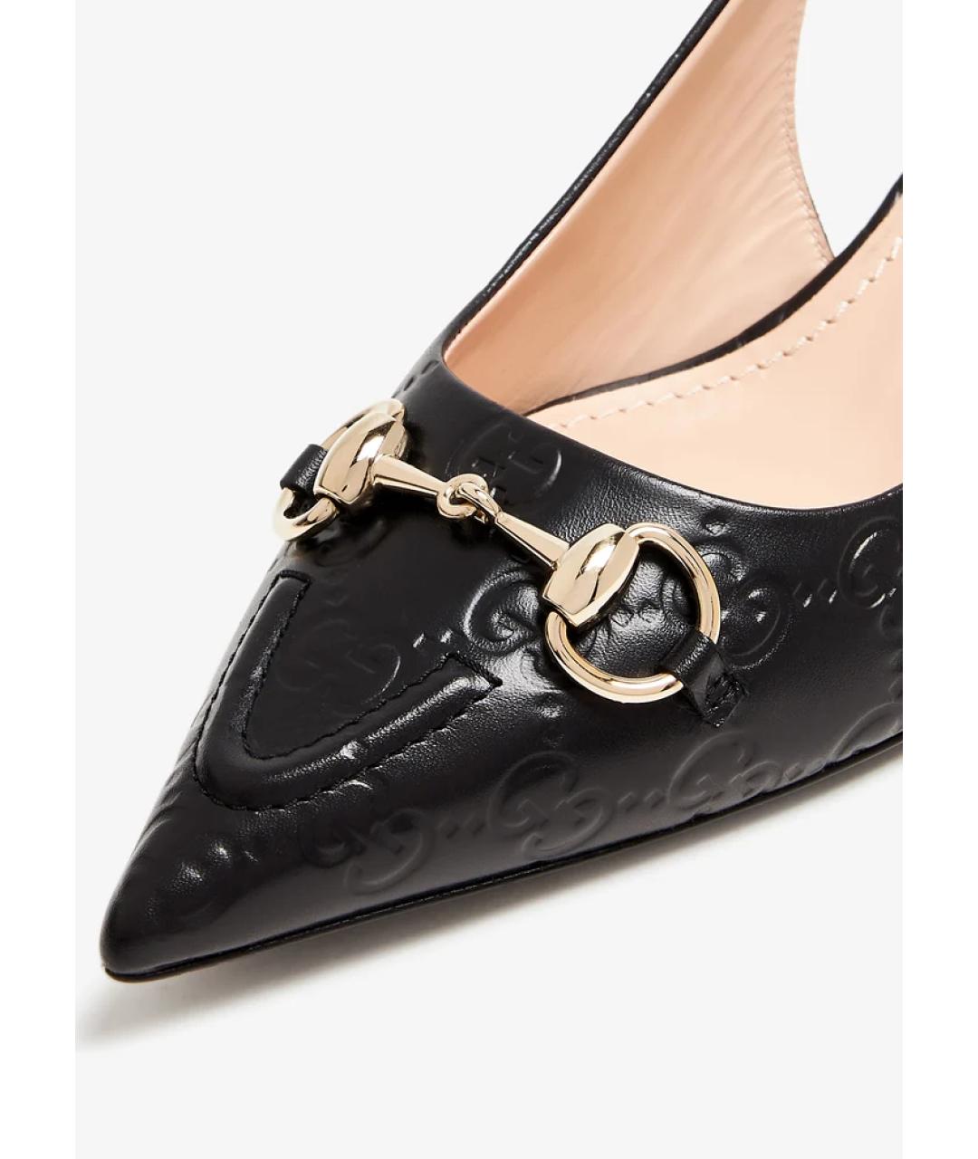 GUCCI Черные кожаные туфли, фото 2