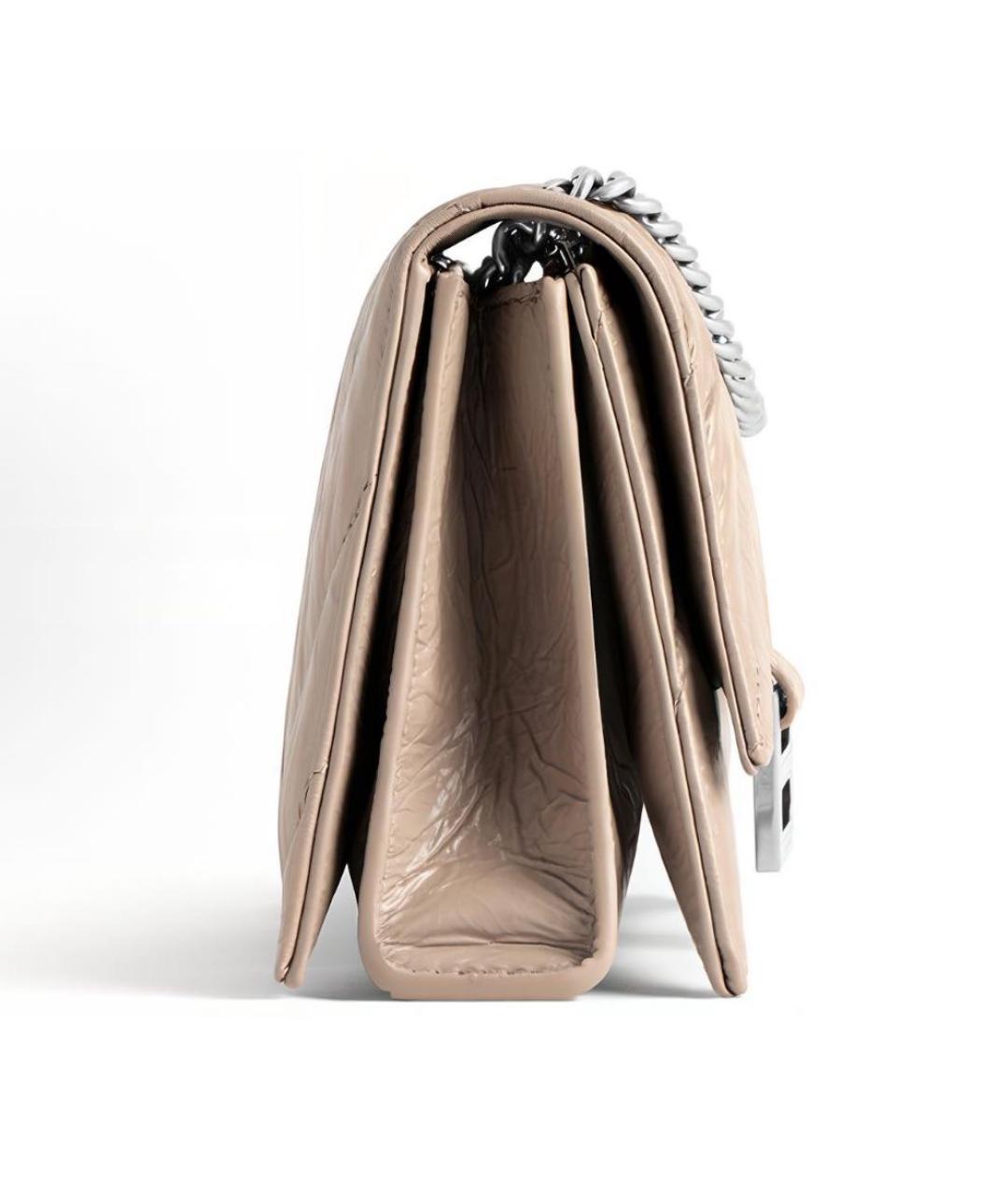 BALENCIAGA Бежевая кожаная сумка через плечо, фото 4