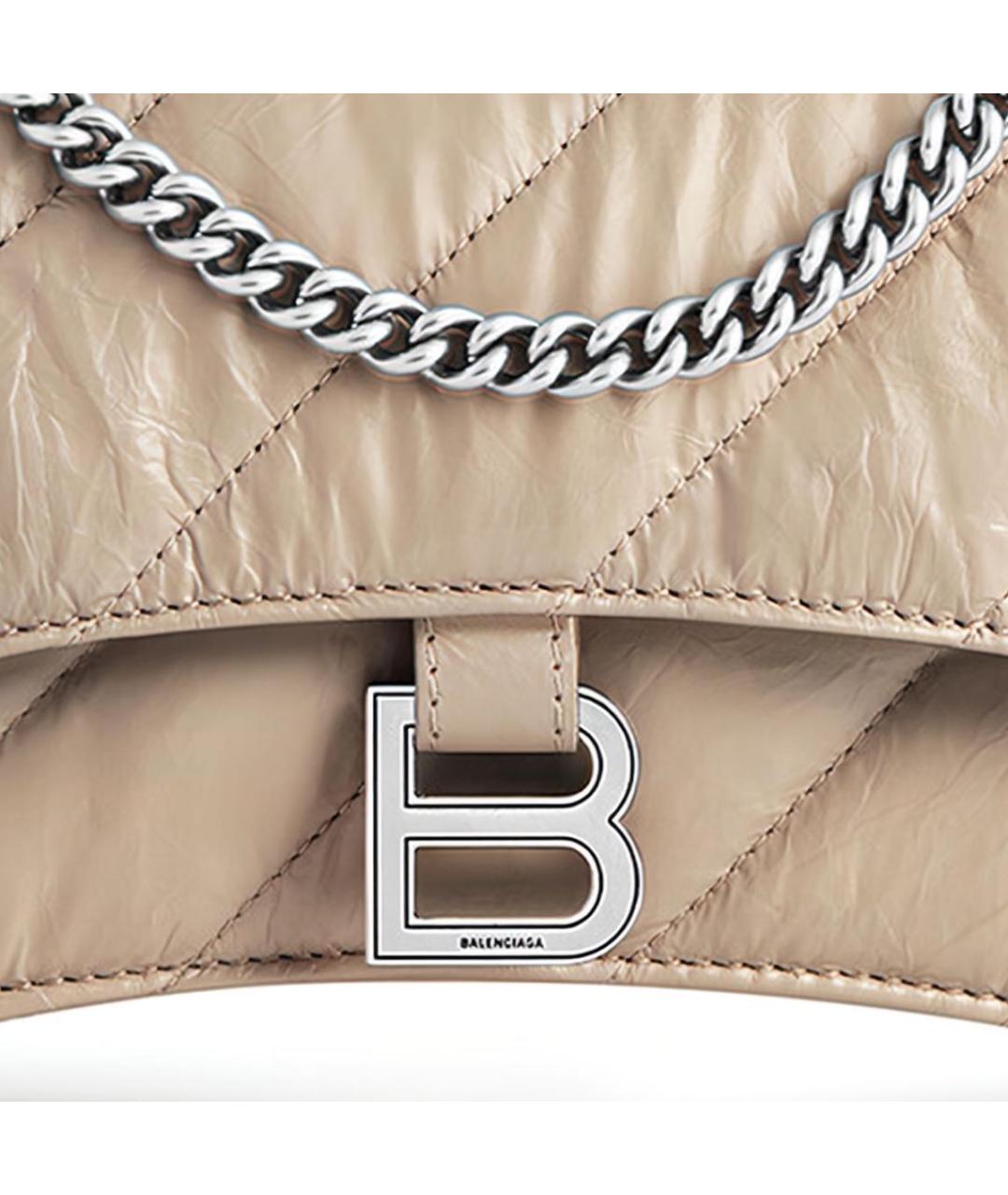 BALENCIAGA Бежевая кожаная сумка через плечо, фото 6