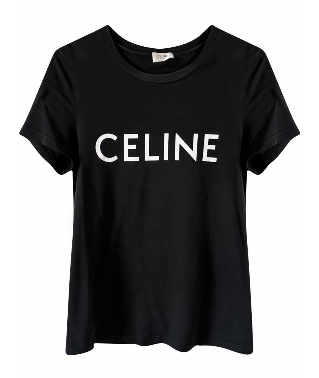CELINE Черная футболка, фото 1
