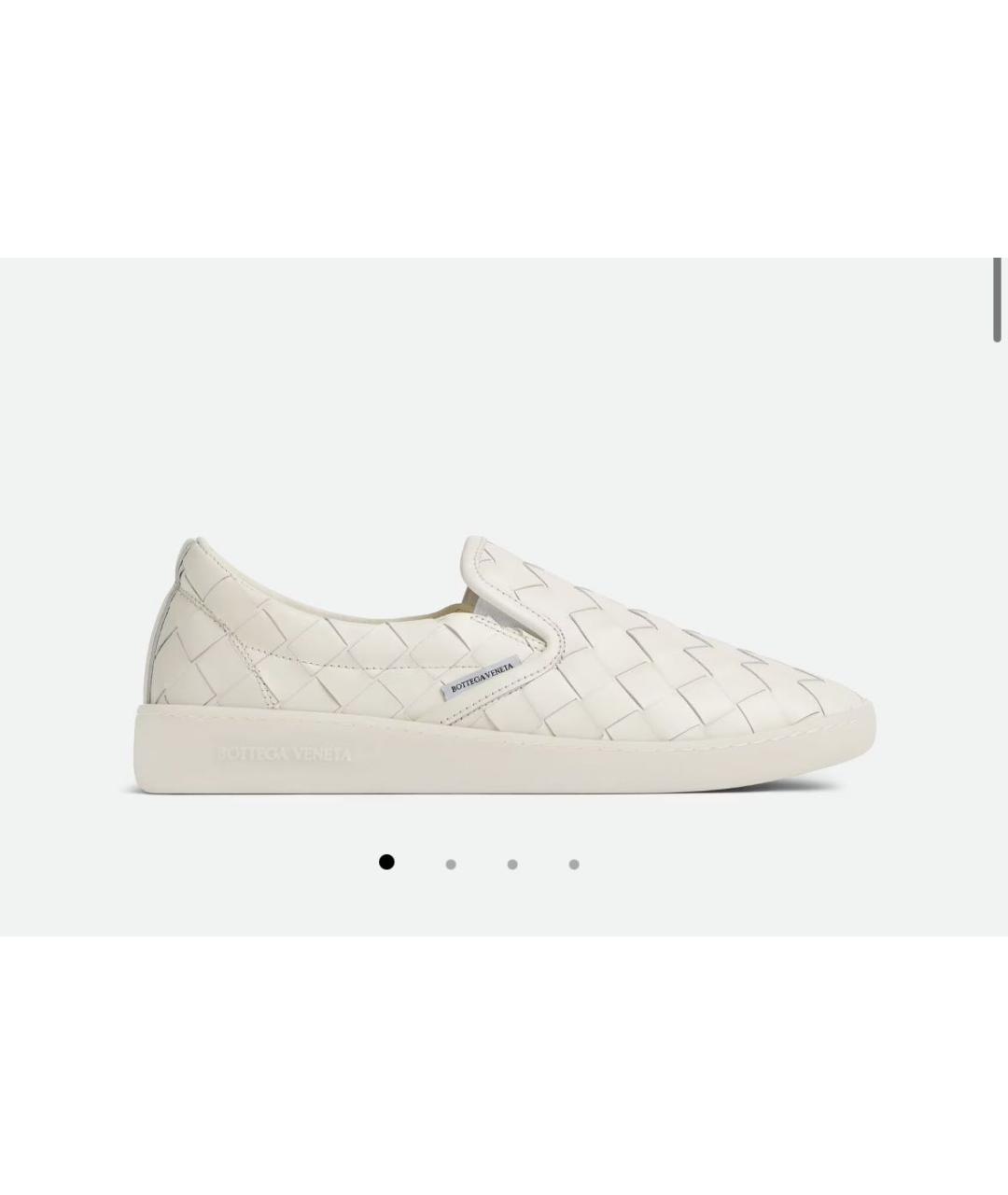 BOTTEGA VENETA Белые кожаные слипоны, фото 9