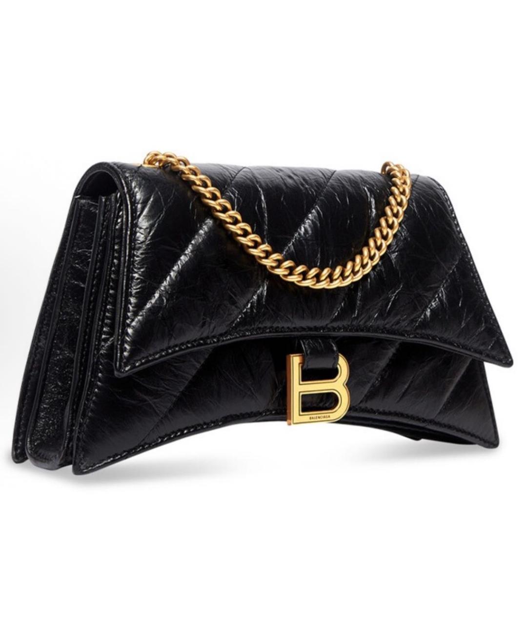 BALENCIAGA Черная кожаная сумка через плечо, фото 2