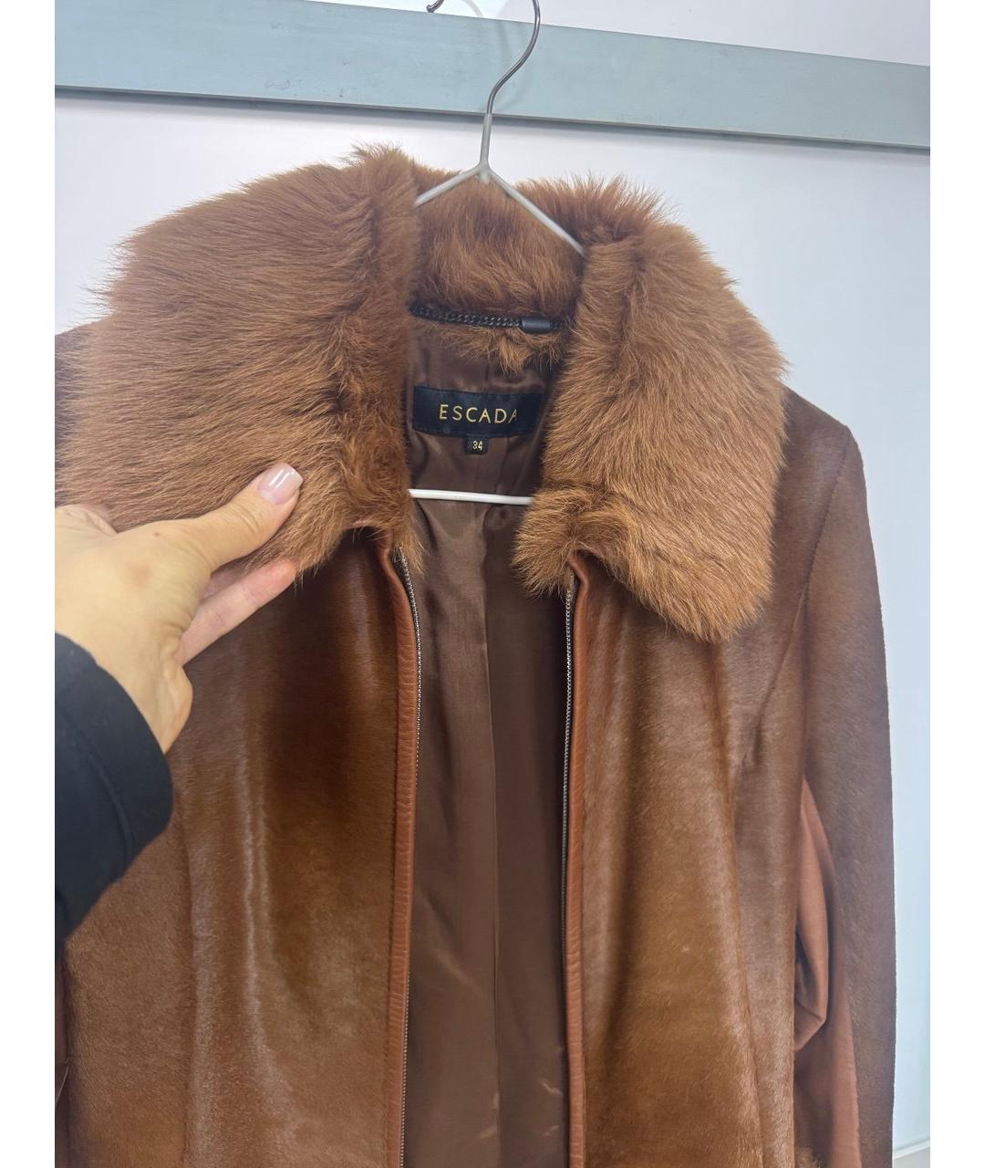 ESCADA Коричневая кожаная дубленка, фото 3