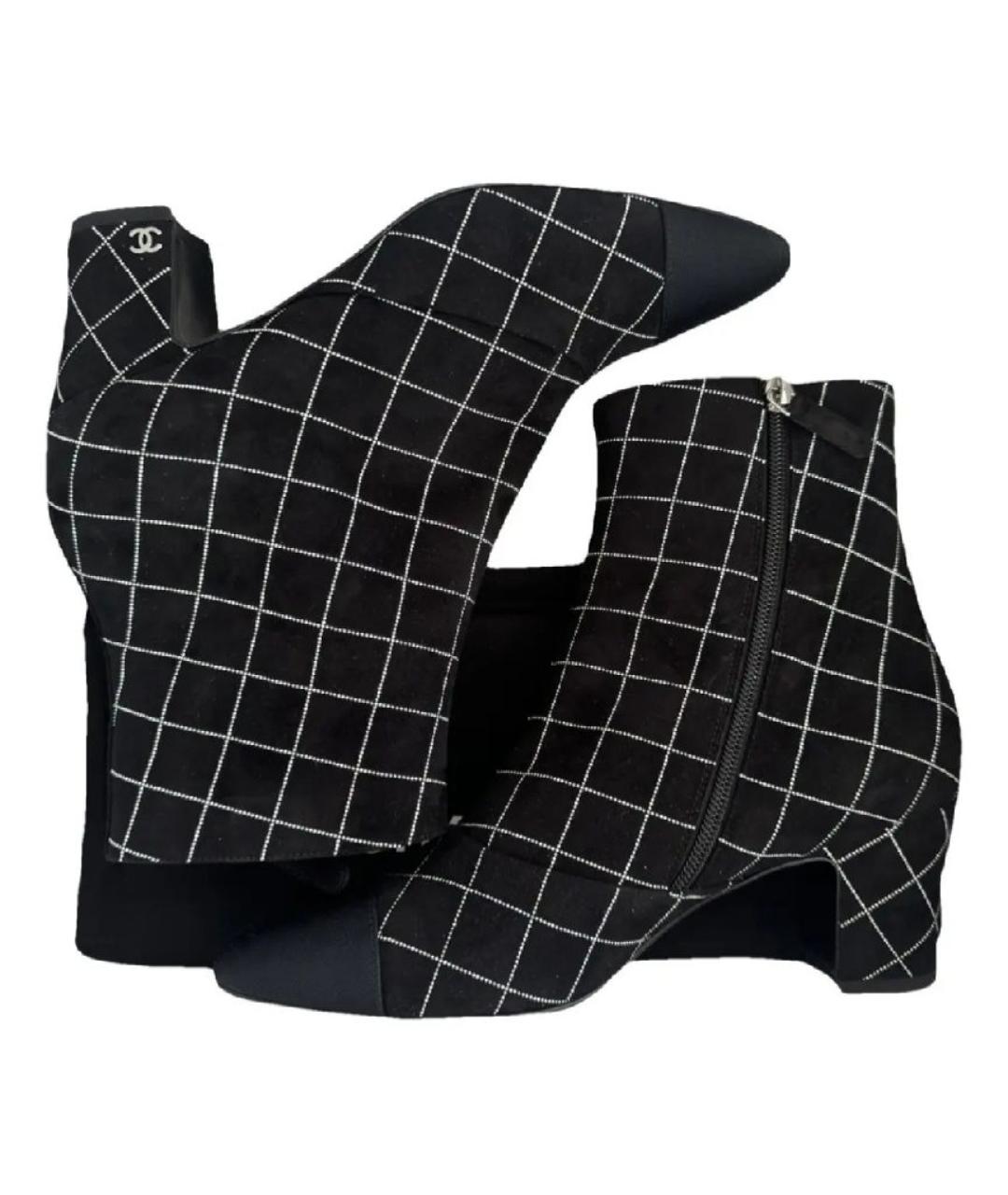 CHANEL Черные замшевые ботильоны, фото 2