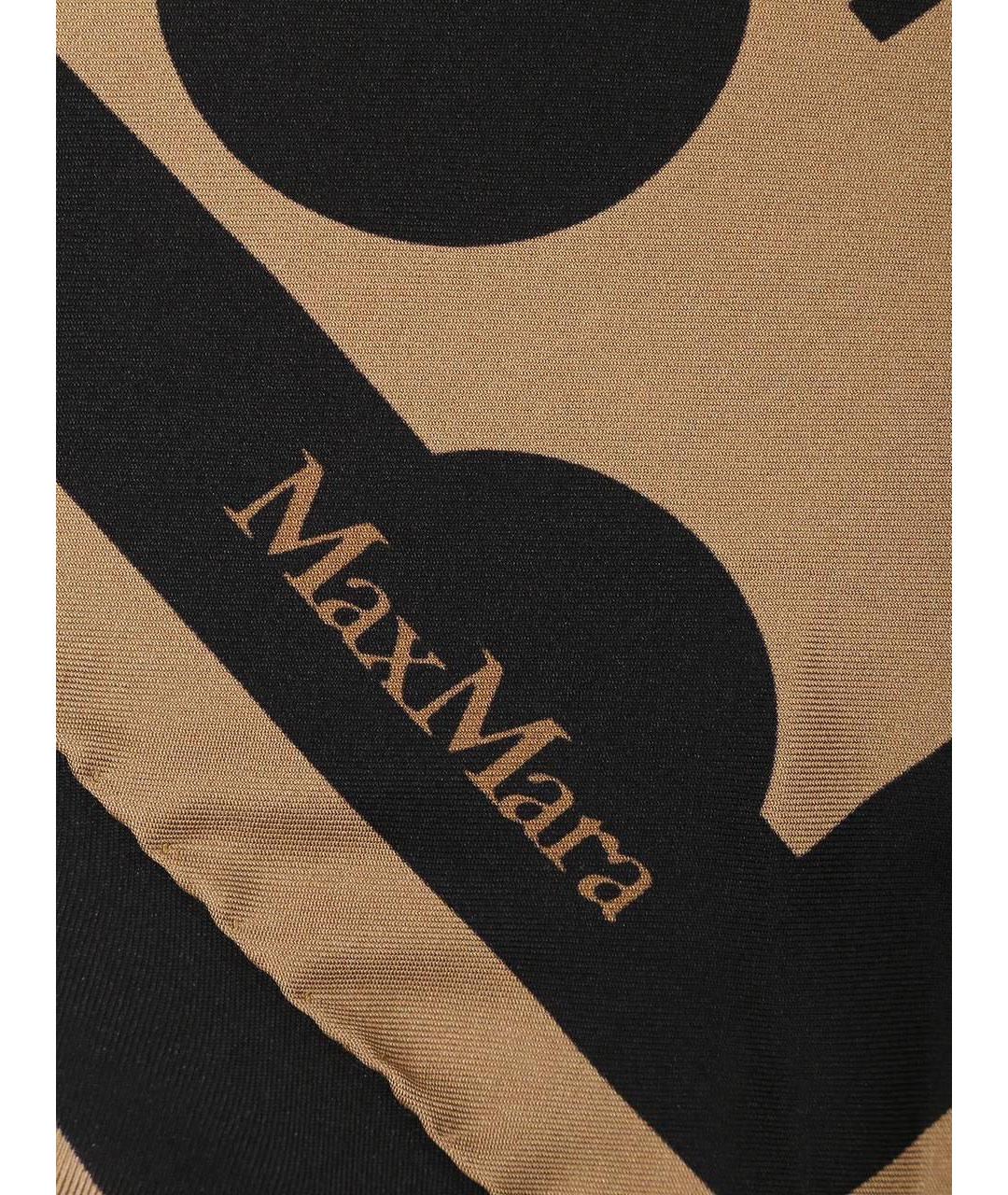 MAX MARA Коричневый шелковый платок, фото 3