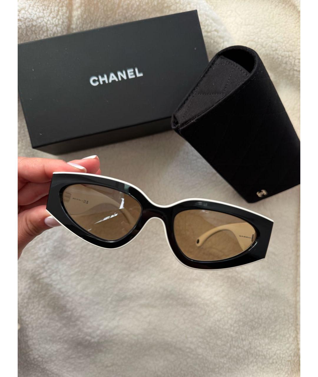 CHANEL Черные пластиковые солнцезащитные очки, фото 7