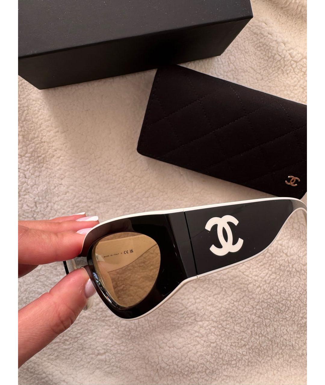 CHANEL Черные пластиковые солнцезащитные очки, фото 2