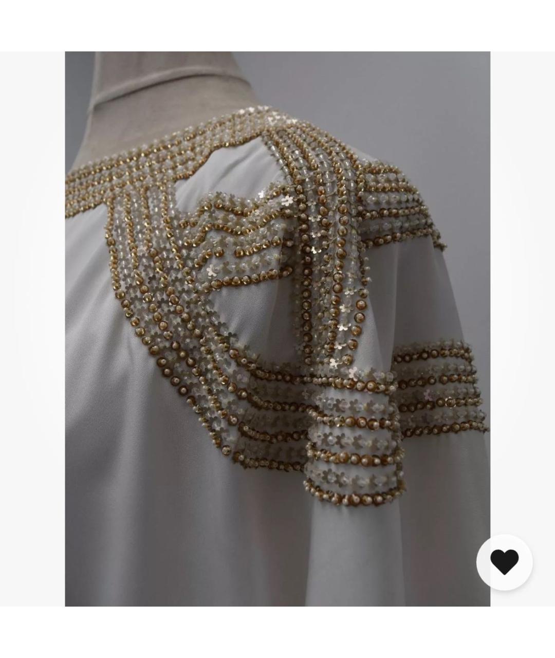OSCAR DE LA RENTA Белое шелковое вечернее платье, фото 4