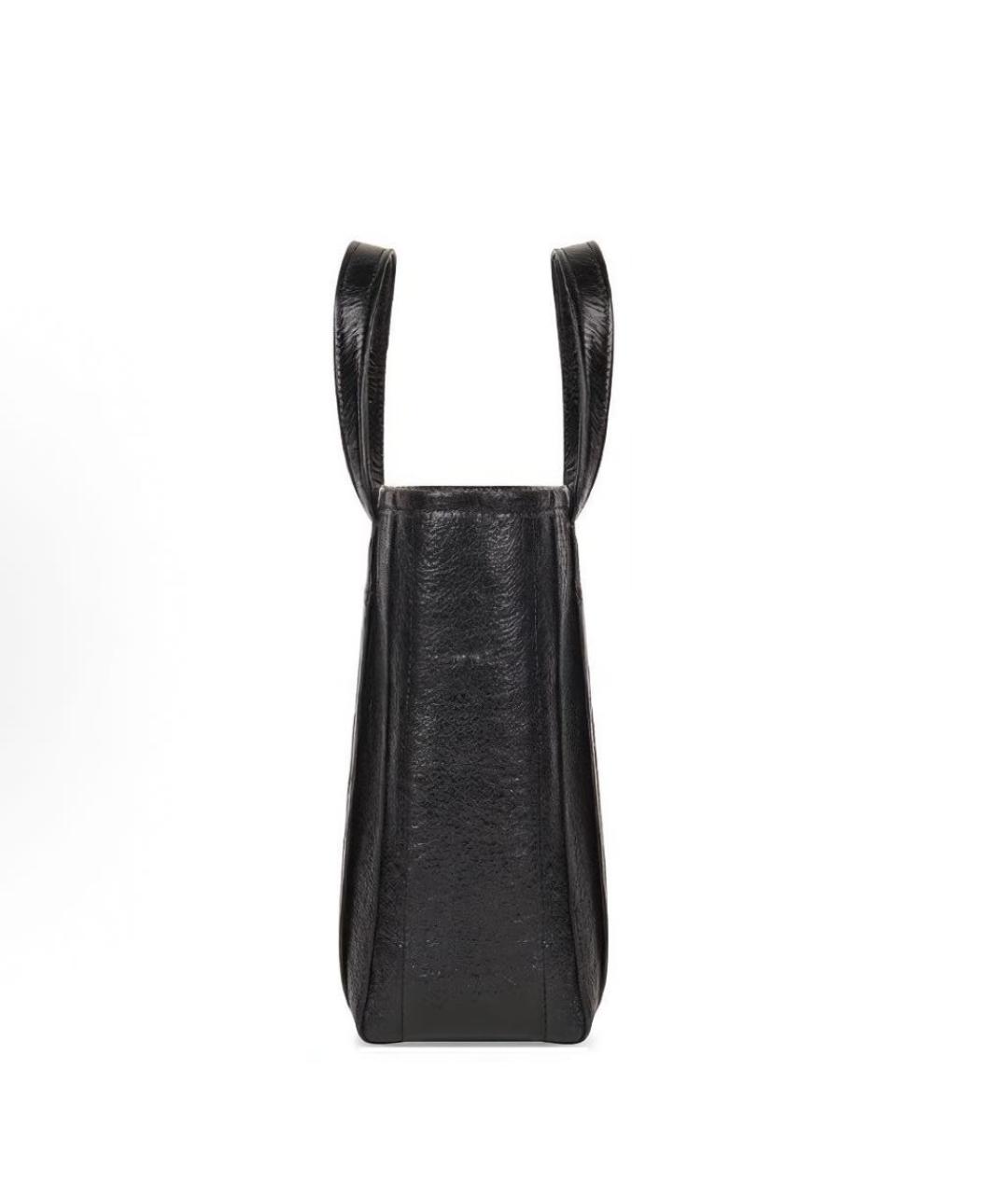 BALENCIAGA Черная кожаная сумка тоут, фото 3