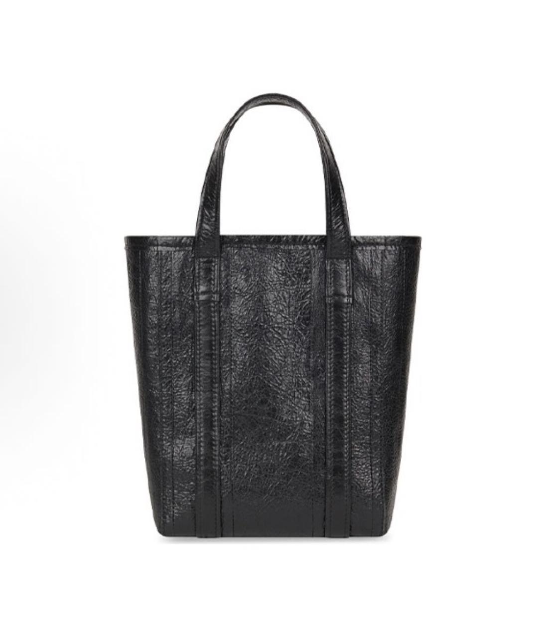 BALENCIAGA Черная кожаная сумка тоут, фото 2