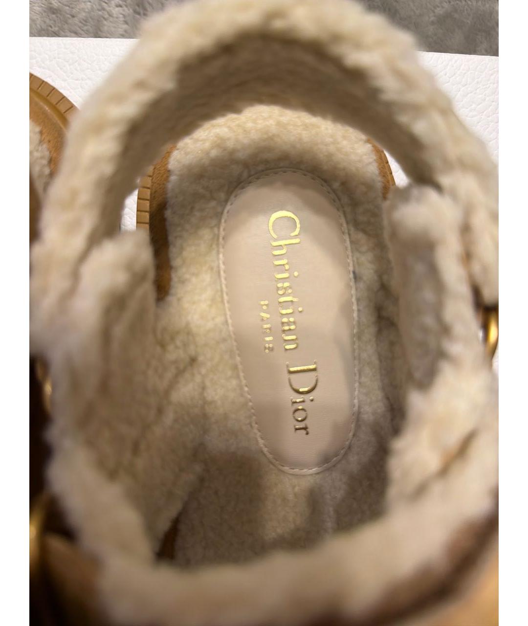 CHRISTIAN DIOR Бежевые замшевые сандалии, фото 3