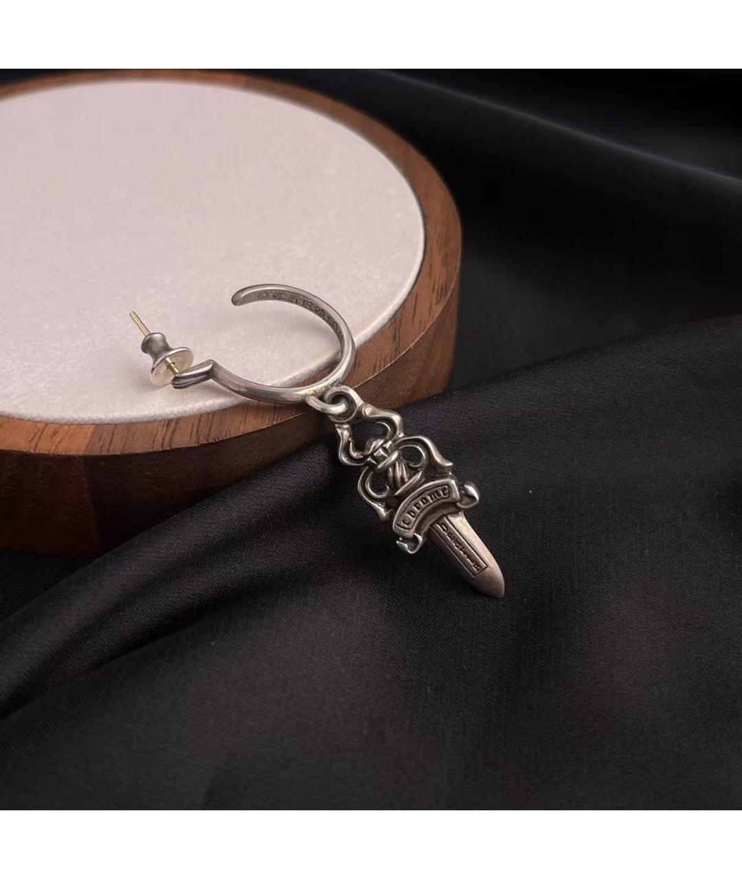 CHROME HEARTS Серебряные серебряные серьги, фото 5