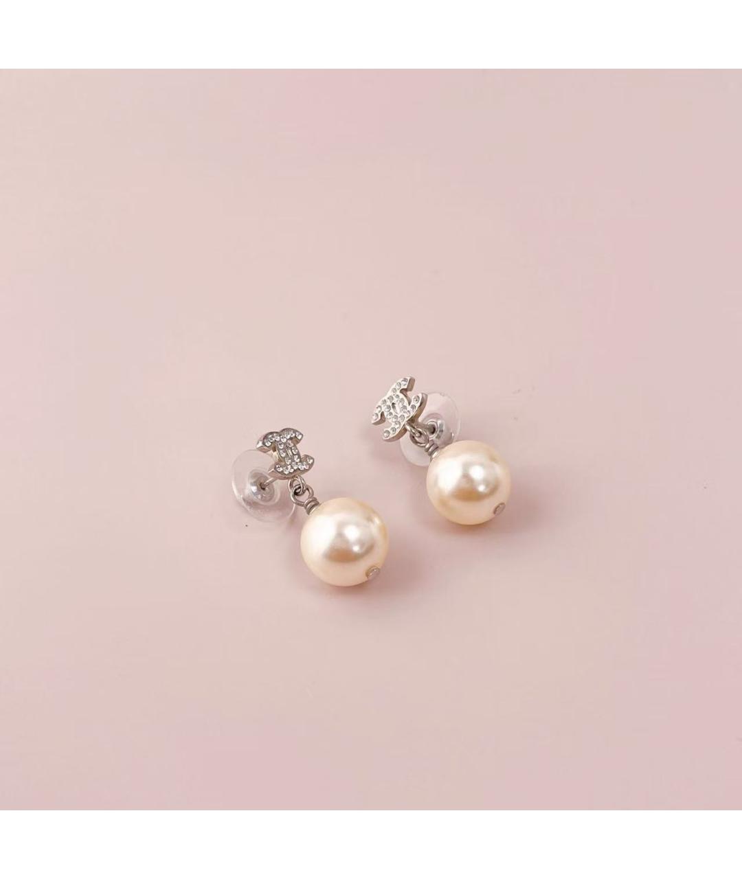 CHANEL Серебряные жемчужные серьги, фото 3